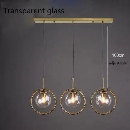 Modern Ring Pendant Light Iron Glass E14 1 or 3 Bulbs
