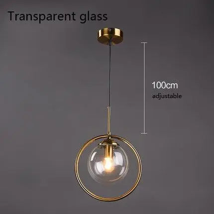 Modern Ring Pendant Light Iron Glass E14 1 or 3 Bulbs