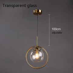 Modern Ring Pendant Light Iron Glass E14 1 or 3 Bulbs