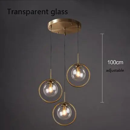 Modern Ring Pendant Light Iron Glass E14 1 or 3 Bulbs