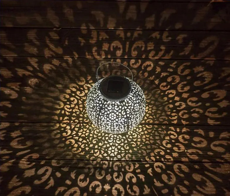 Round Solar Pendant Light Stainless Steel Shadow Effect IP44