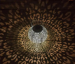 Round Solar Pendant Light Stainless Steel Shadow Effect IP44