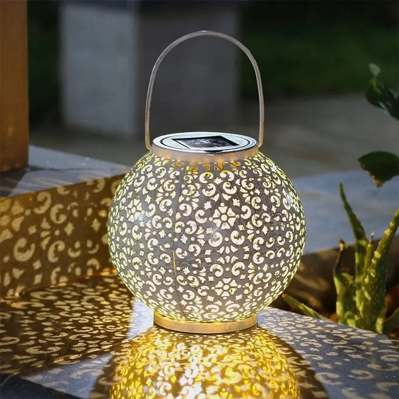 Round Solar Pendant Light Stainless Steel Shadow Effect IP44