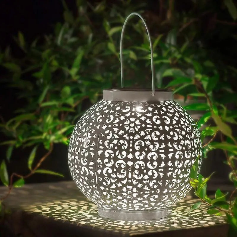 Round Solar Pendant Light Stainless Steel Shadow Effect IP44