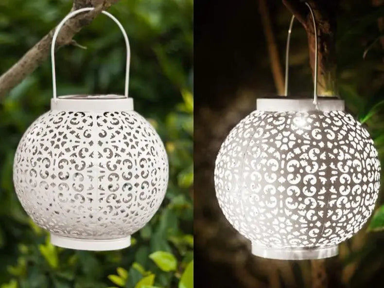 Round Solar Pendant Light Stainless Steel Shadow Effect IP44