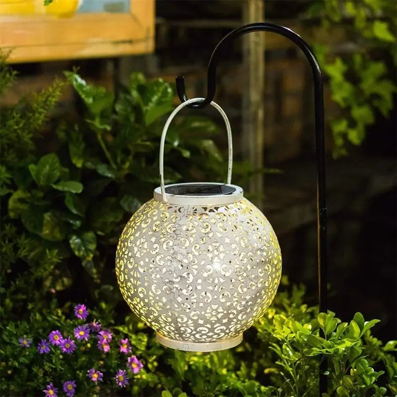 Round Solar Pendant Light Stainless Steel Shadow Effect IP44