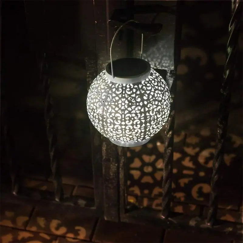 Round Solar Pendant Light Stainless Steel Shadow Effect IP44