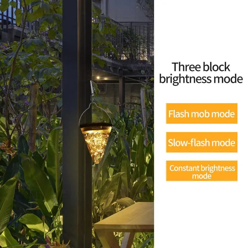 Solar Pendant Light ABS Metal IP65 15 cm Black Outdoor