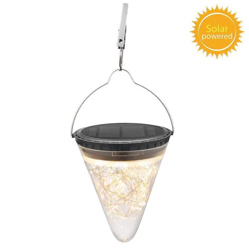 Solar Pendant Light ABS Metal IP65 15 cm Black Outdoor