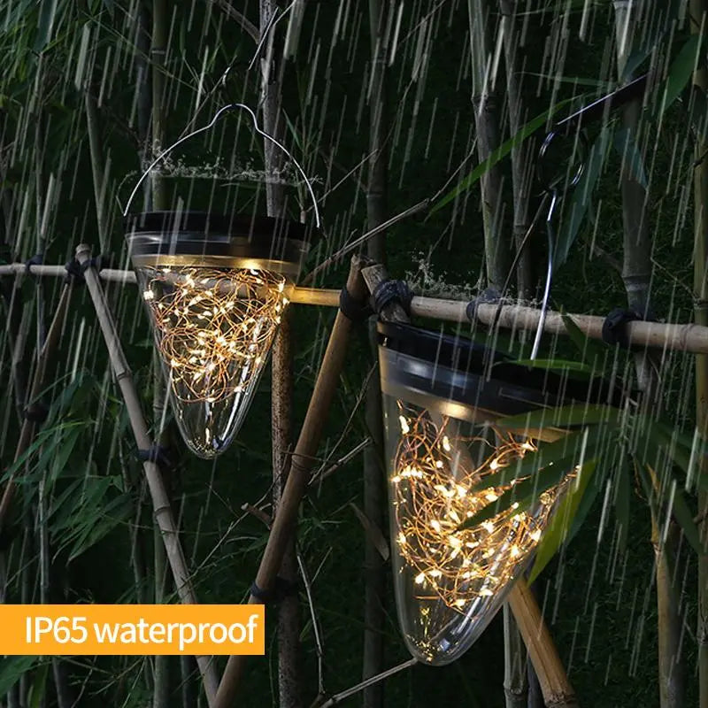 Solar Pendant Light ABS Metal IP65 15 cm Black Outdoor