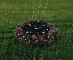 Cobblestone Solar LED Lamp Ceramic Plastic IP67 43 cm