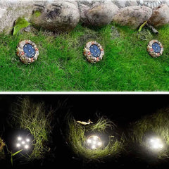 Cobblestone Solar LED Lamp Ceramic Plastic IP67 43 cm