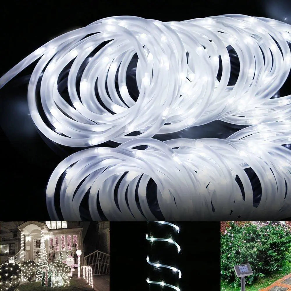 Solar Tube String Lights, IP44, 14h, 5 Colours, 7–22m