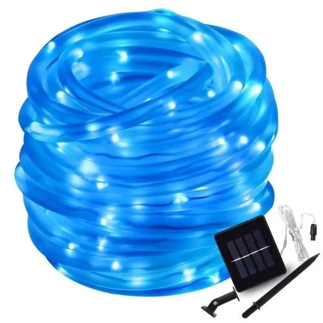 Solar Tube String Lights, IP44, 14h, 5 Colours, 7–22m