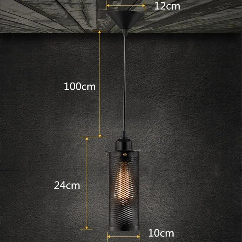 Vintage Industrial Pendant Light Iron E27 Ø24 cm 100 cm Cable