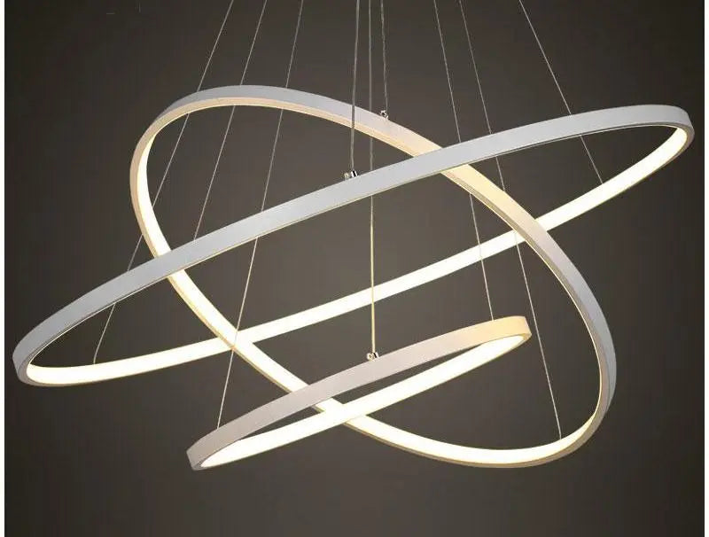 Round Ring LED Chandelier Aluminium 1–4 Rings Dimmable