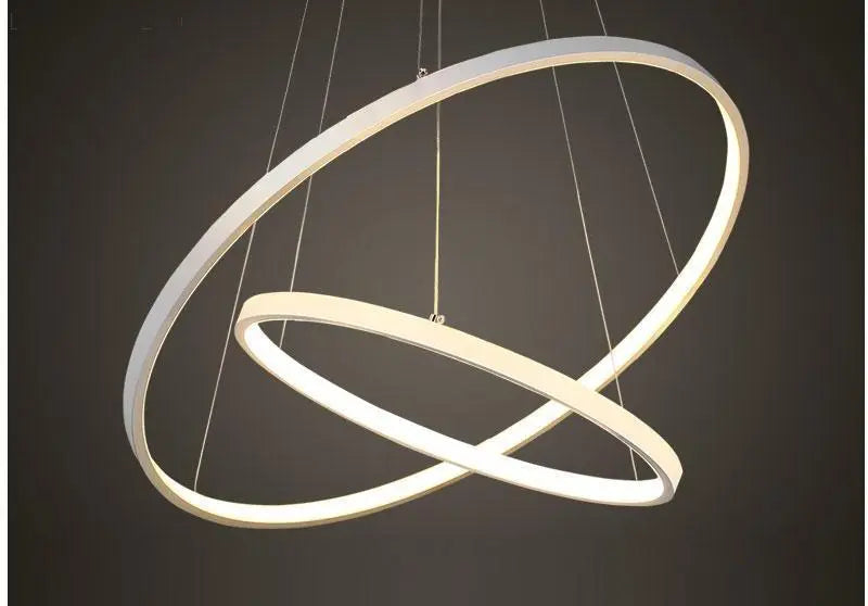 Round Ring LED Chandelier Aluminium 1–4 Rings Dimmable