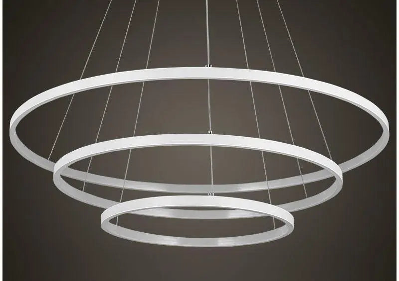 Round Ring LED Chandelier Aluminium 1–4 Rings Dimmable