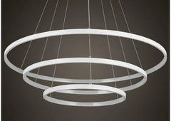 Round Ring LED Chandelier Aluminium 1–4 Rings Dimmable