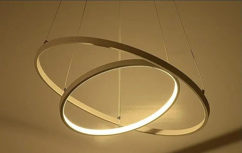 Round Ring LED Chandelier Aluminium 1–4 Rings Dimmable