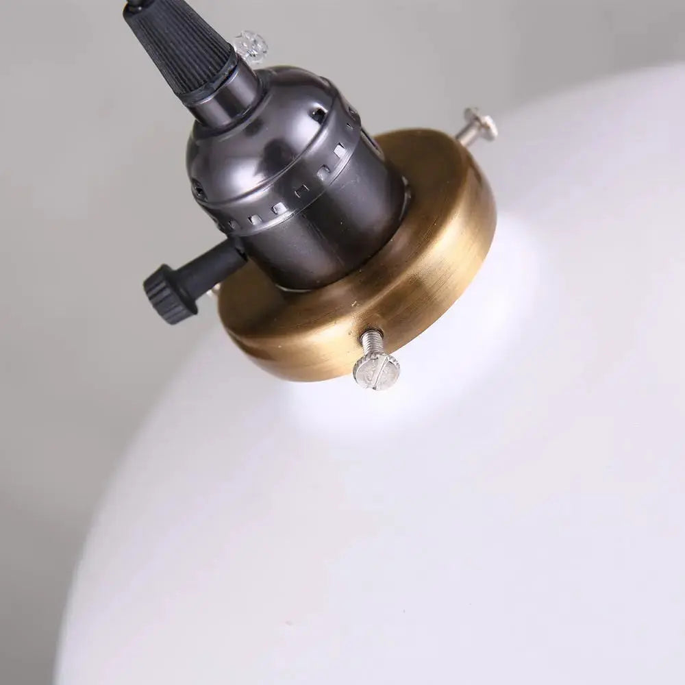 Vintage Metal Pendant Light Dome Shade Red Black White