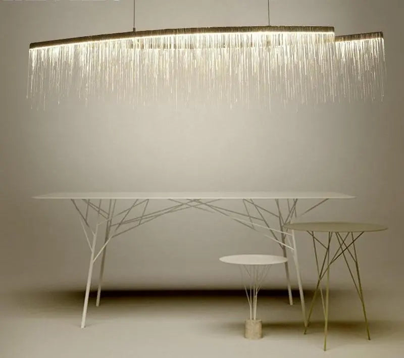 LED Teardrop Chandelier Aluminium Glass Chrome IP44 Warm or Cool White