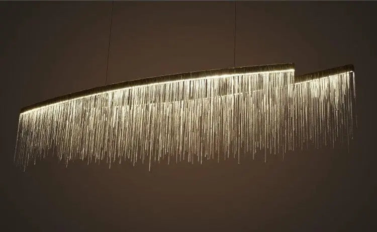 LED Teardrop Chandelier Aluminium Glass Chrome IP44 Warm or Cool White