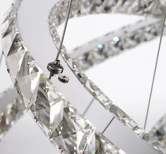 Circular Crystal LED Chandelier K9 Stainless Steel 2 or 3 Rings