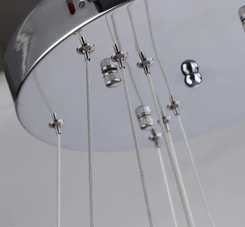 Circular Crystal LED Chandelier K9 Stainless Steel 2 or 3 Rings