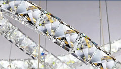Circular Crystal LED Chandelier K9 Stainless Steel 2 or 3 Rings