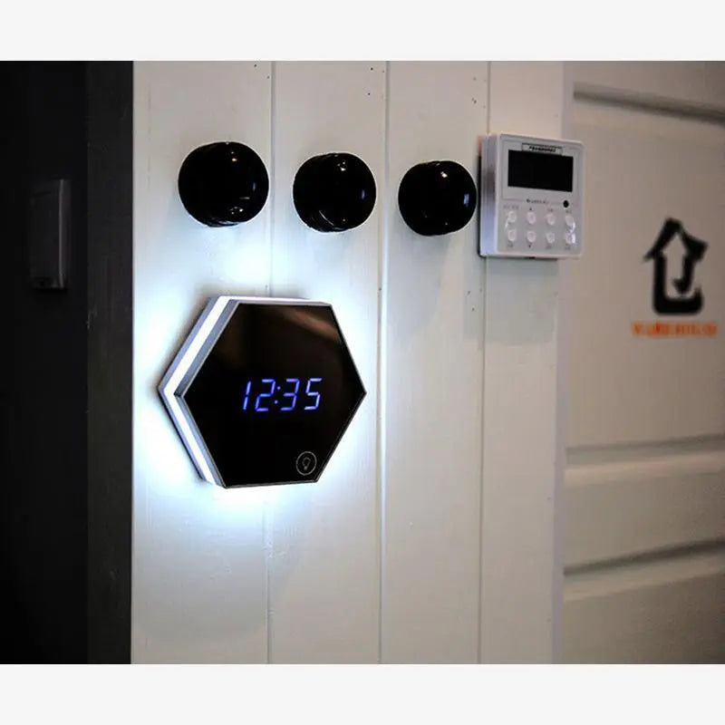 LED Mirror Alarm Clock with Touch Dimmer