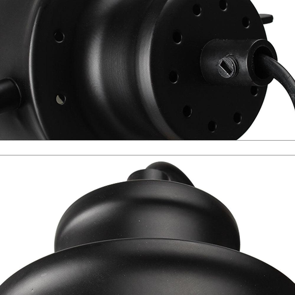 Vintage Design Desk Lamp Wood Base Black Thermolacquered Shade E27