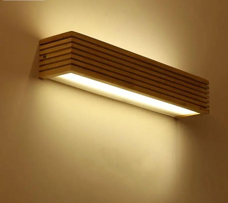Nordic Wooden Wall Light with Integrated LED