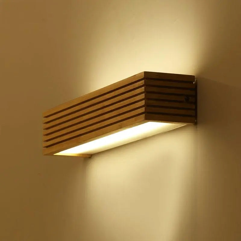 Nordic Wooden Wall Light with Integrated LED