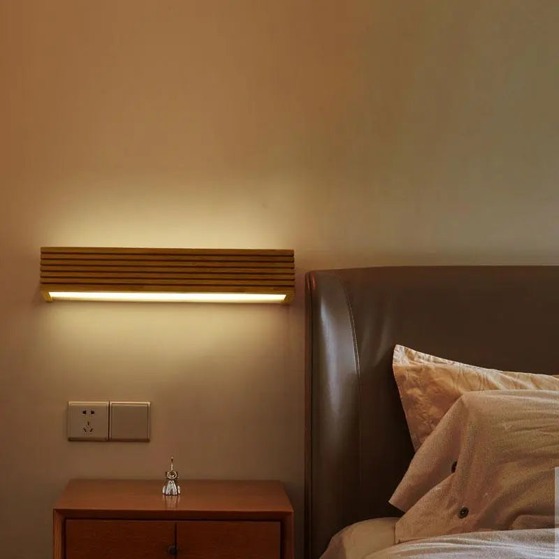 Nordic Wooden Wall Light with Integrated LED