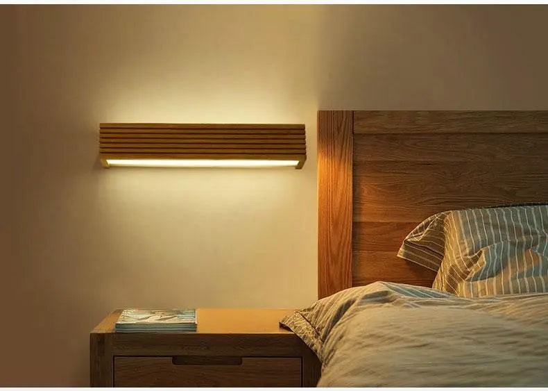 Nordic Wooden Wall Light with Integrated LED