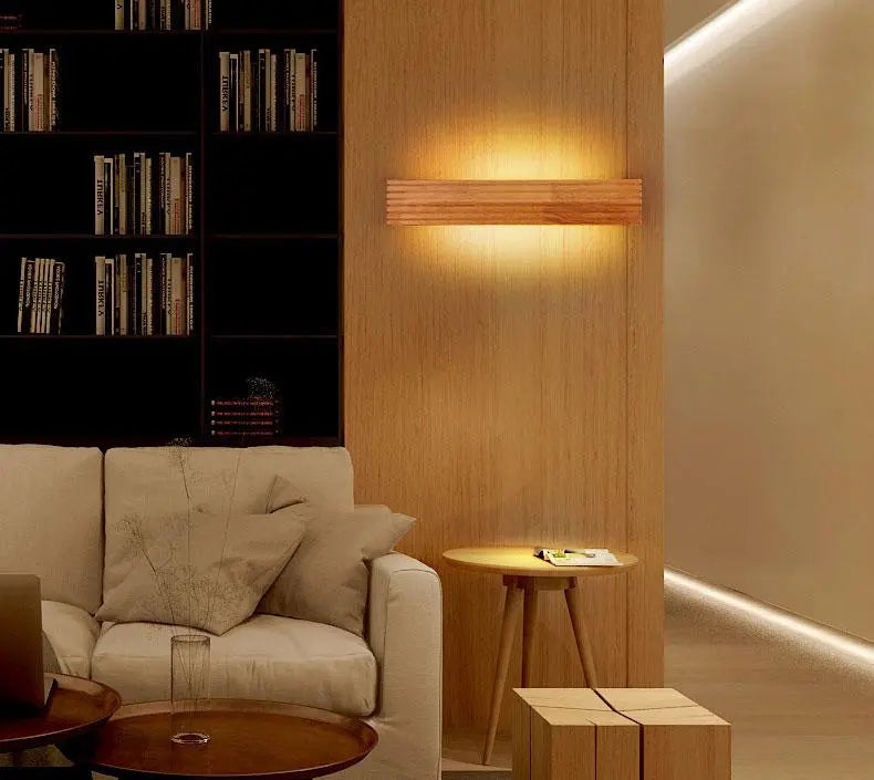 Nordic Wooden Wall Light with Integrated LED