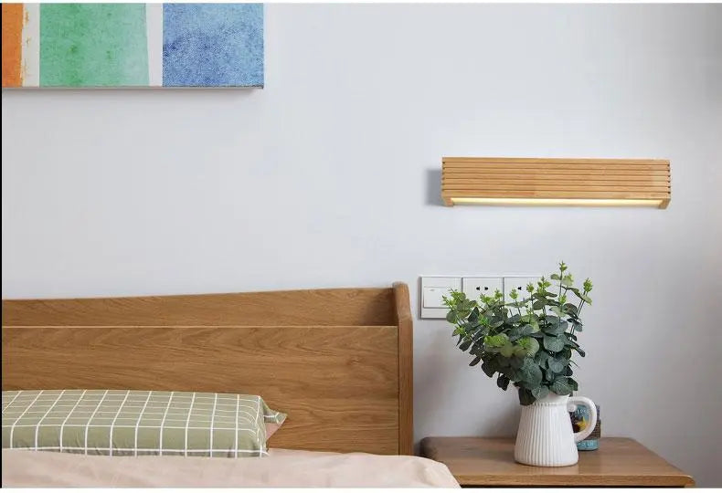 Nordic Wooden Wall Light with Integrated LED