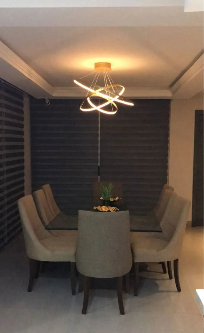 Round Ring LED Chandelier Aluminium 1–4 Rings Dimmable