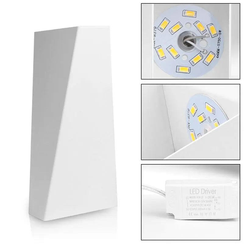 Modern Geometric Wall Light Iron LED 10W 3000K White Black