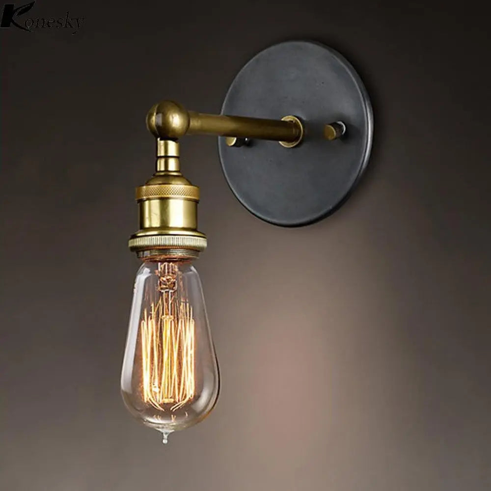 Modern Country Style Brass Wall Light E27 Matte Finish