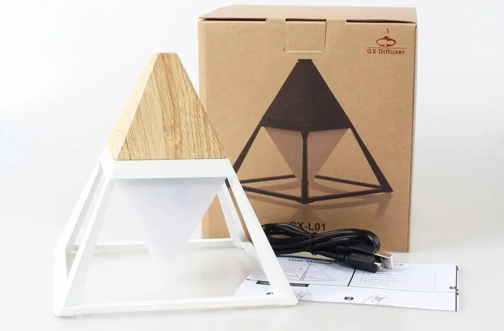 Pyramiden Diamond Touch Lamp Rechargeable LED — IP44, White / Black / Wood