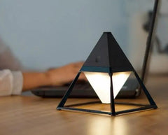 Pyramiden Diamond Touch Lamp Rechargeable LED — IP44, White / Black / Wood