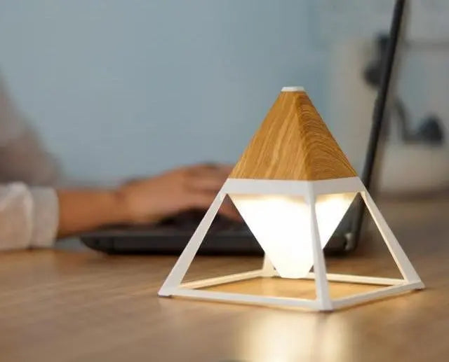 Pyramiden Diamond Touch Lamp Rechargeable LED — IP44, White / Black / Wood