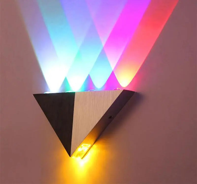 Modern LED Triangular Wall Light Aluminium Crystal 23.5cm