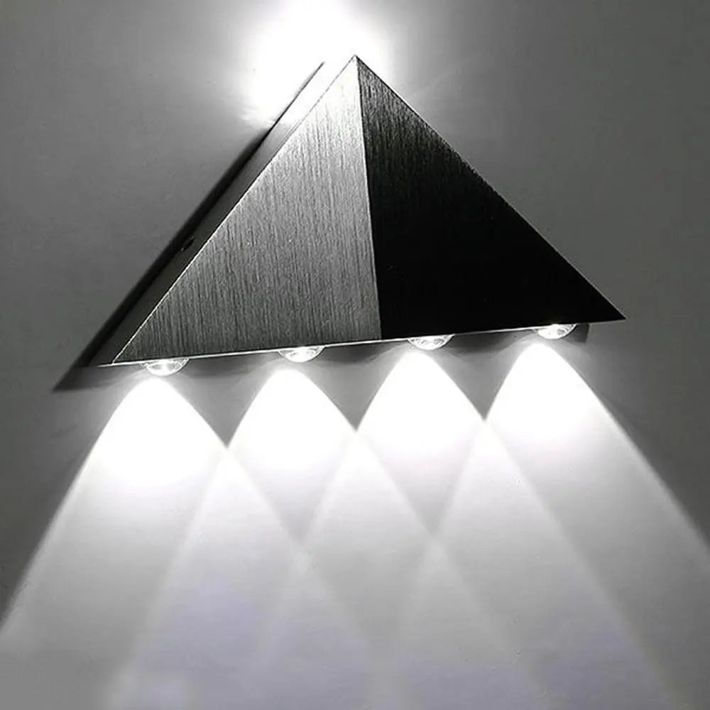 Modern LED Triangular Wall Light Aluminium Crystal 23.5cm