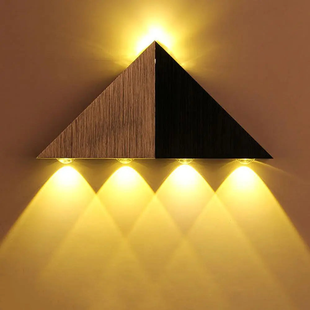 Modern LED Triangular Wall Light Aluminium Crystal 23.5cm