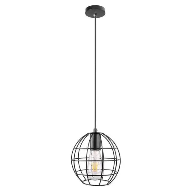 Spherical Cage Pendant Light Industrial Black