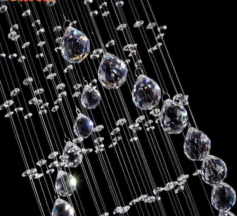Modern LED Double Spiral Crystal Chandelier Chrome 4 Sizes