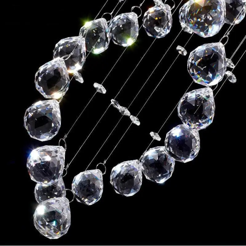 Modern LED Double Spiral Crystal Chandelier Chrome 4 Sizes